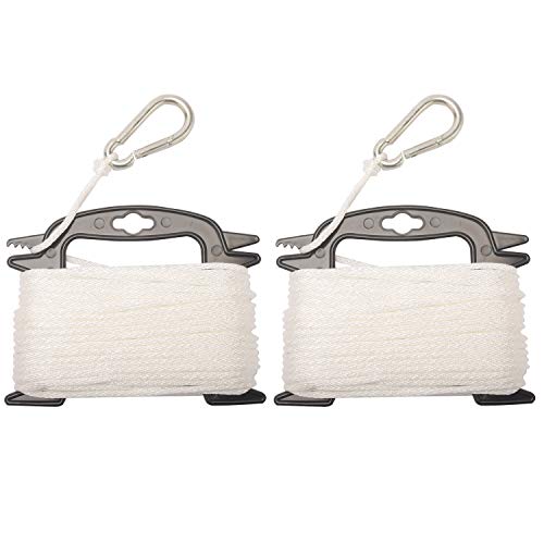NovelBee 2 Pack of 3/16 Inch x 75 Feet Solid Braid Nylon Anchor