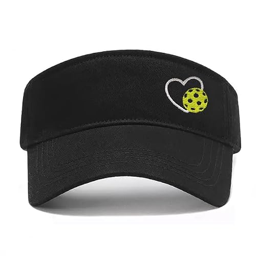 Pickleball Heart Embroidered Adjustable Pickleball Visor,