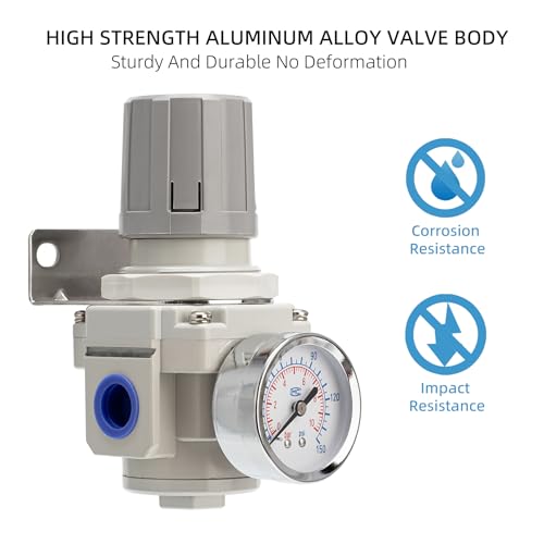 LNCHKA Mini Air Pressure Regulator 1/4" NPT, 0-150 PSI, Compact & Lightweight for Small Air Compressors, Nail Guns & DIY Projects