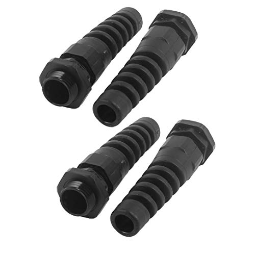 LAQI PG9 Thread 2-6mm Dia Wire Strain Relief Spiral Cable Gland, 4Pcs