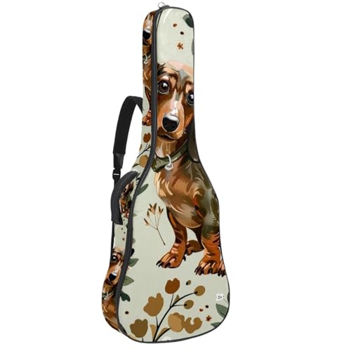 Sac guitare basse acoustique motif teckel pour passionnés