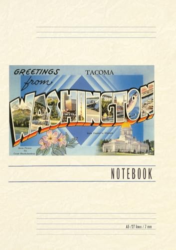 Vintage Lined Notebook Greetings from Tacoma
