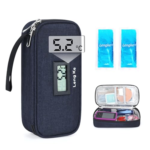 YOUSHARES Bolsa isotérmica para insulina, Nevera insulina Viaje, Bolsa para diabéticos, Mini Nevera portatil para medicamentos de Viaje, Bolsa isotérmica Estuche pequeño (Azul Marino)