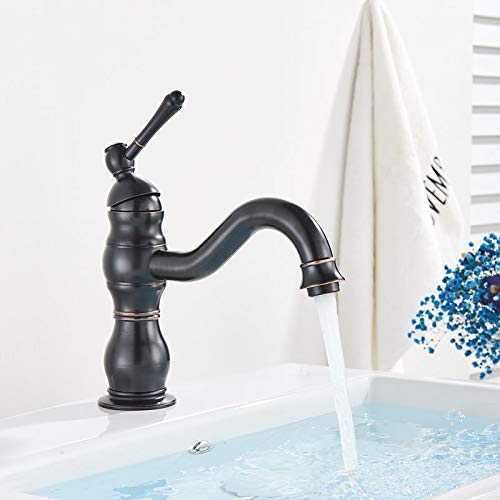 Robinet mural en laiton pour vasque de salle de bain rétro et orientable eau chaude froide