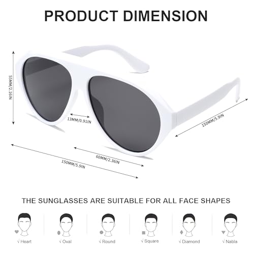 Retro Aviator Sunglasses for Men Women - Trendy 70s Vintage Style,Plastic Frame Sun Glasses2