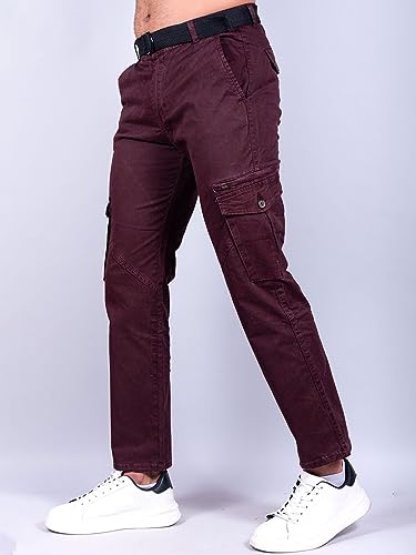 Image of Tistabene Ruby Wine Gap Twill Cotton Cargo Pants