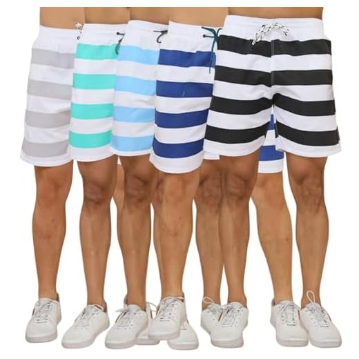 KIT 5 Shorts Tactel Bermuda Masculino Praia LISTRADO 1088 (BR, Alfa, M, Regular, Regular, Sortido)