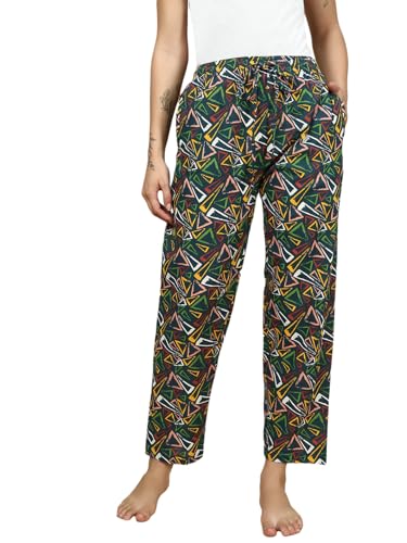 Image of PYNK by Lux Cozi Women's Cotton Printed Palazzo Pyjama Relaxed Lounge Pants | Super Soft Comfortable | Loungwear Pyjama Pant-Pack of 1