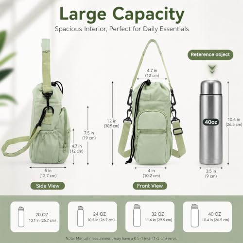 Image of HASTHIP Water Bottle Holder Insulated Crossbody Sleeve with Pocket
