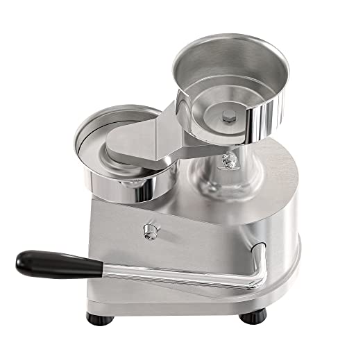 Image of KoolMore Burger Press Patty Maker for 4 inch Hamburgers, Stainless-Steel Manual Forming Machine for Personal and Commercial Foods, Heavy Duty Processor, Includes Pattie Papers (CHM-4), Silver