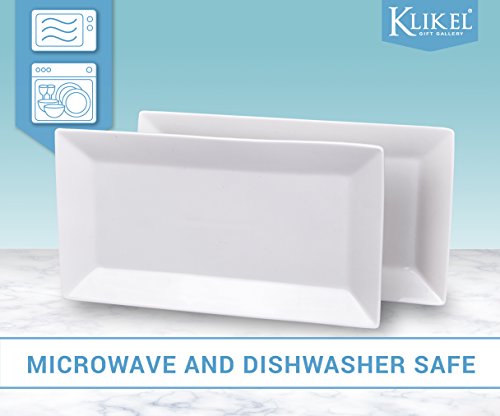 image for Klikel 4 Serving Platters - Classic White Plate - Serving Trays For Pa