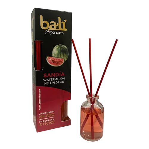 Bali fragancias Ambientador Mikado SANDÍA Difusor con varillas de ratán para tu salón, comedor o cualquier estancia de tu hogar, fragancias seleccionadas, Aromaterapia, Perfumado (30 ml)
