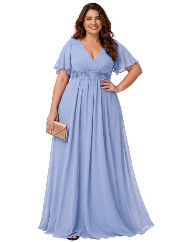 Image of Ever-Pretty Plus Women's Chiffon Plus Size Formal Mother of Bride Dresses