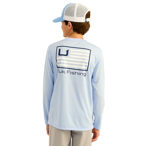 HUK Kids Pursuit Pattern Long Sleeve Shirt, Fishing Shirt for Kids