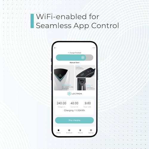 Image of Lectron Level 2 Tesla Charger (WiFi Version) - 240V, 40 Amp, NEMA 14-50 Plug, 16 ft Extension Cord - Portable Electric Car Charger for Tesla - Compatible with All Tesla Models 3 /Y /S /X