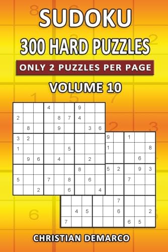 300 Hard Sudoku Puzzles – Only 2 Puzzles per Page: Ideal for ...