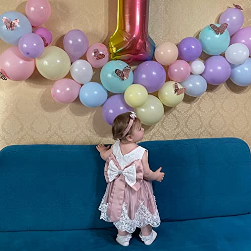 Image of KILO&METERS Formal Prom Summer Wedding Girls Dresses A-line Sleeveless Knee Length Tutu Ruffle Kids Dress Princess Christeing Birthday Party Baby Dress 18M Bean Powder