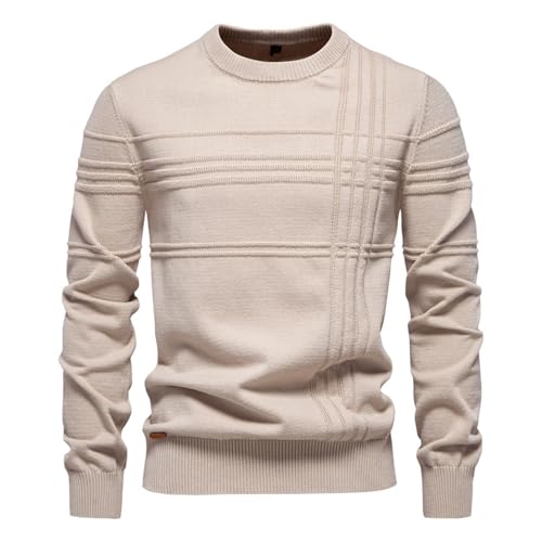 Men's Cable Knit Pullover Sweater,Solid Color Crewneck Textured Knitted Sweaters,Mens Pullover Sweater2
