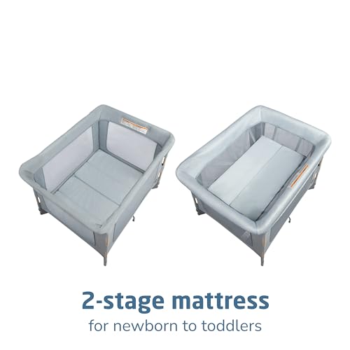 Image of Maxi-Cosi Swift Baby Playard with Mat, Baby Playpen, Play Yard with Bassinet, Portable Playpen for Babies and Toddlers, Classic Slate