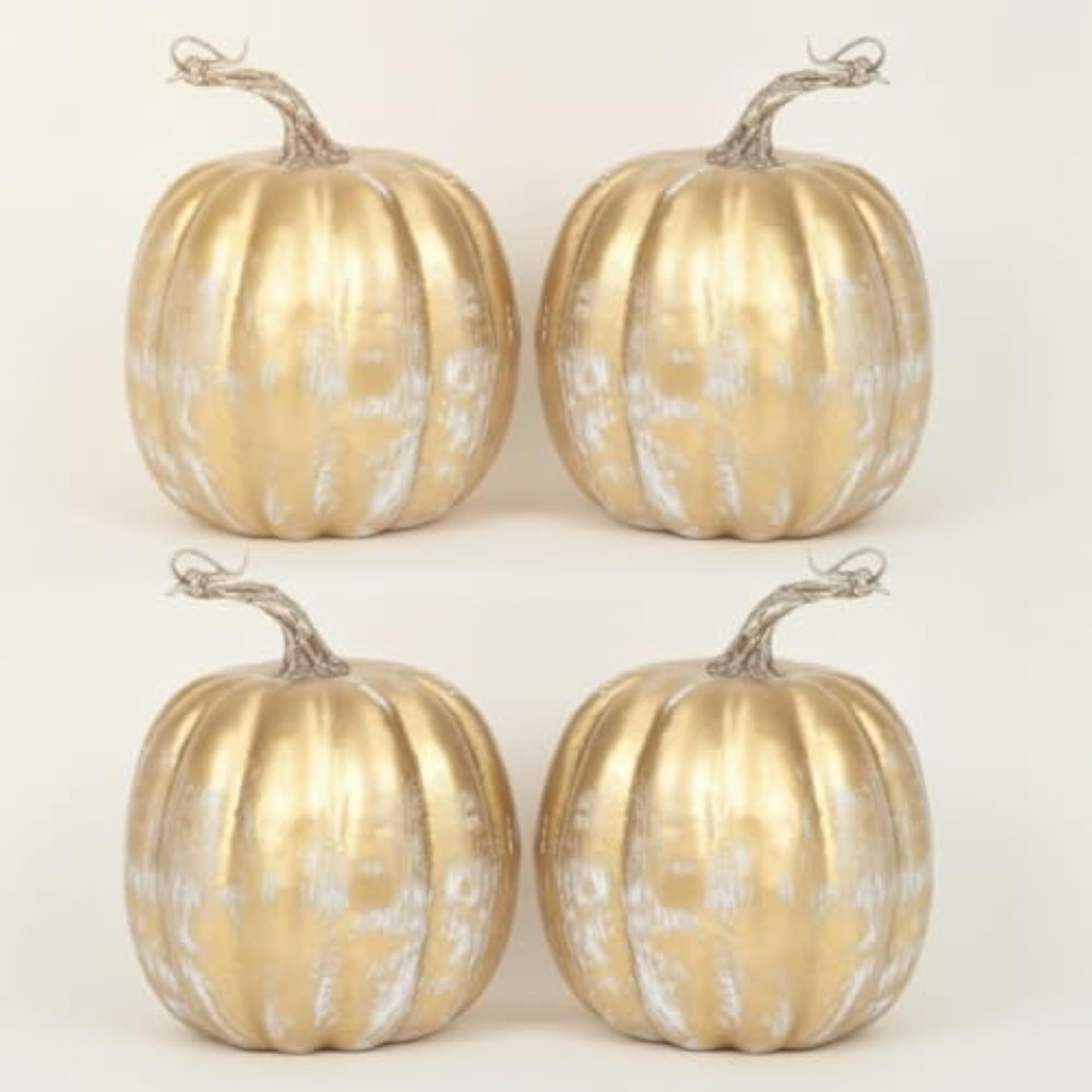 4 Pieces Shimmering Gold Artificial Pumpkin Models