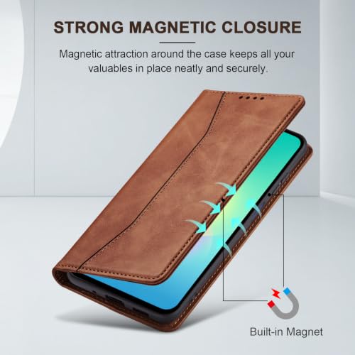 Image of Jasonyu Flip Wallet Case for Samsung Galaxy A27,Brown