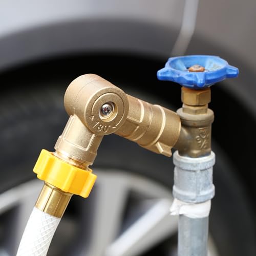 Image of MEASUREMAN 180 & 360 Brass Swivel Connector, Heavy-Duty Anti-Kink Hose Adapter for Faucets, Taps, Sinks, Washing Machines & RVs (Improved Design)