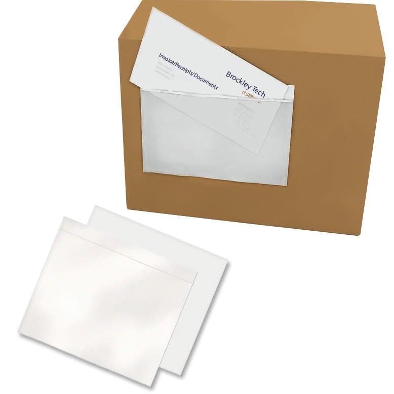 A5 Plain Document Enclosed Wallet (225 x 165 mm) | Peel & Seal Clear Plastic Envelopes/Sleeves/Pockets/Wallets | Attach Invoices, Packing Lists & Delivery Notes to Parcels (100)