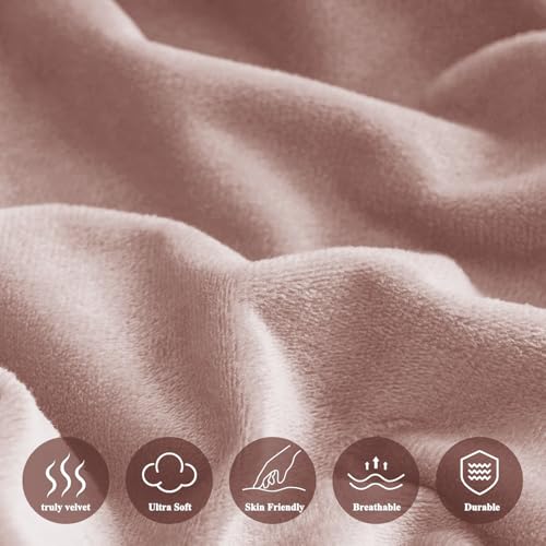 Image of Cloth Fusion 200 TC Warm Winter Elastic Fitted Bedsheet for Double Bed King Size with 2 Pillow Covers, Cozy Woolen Bedsheets for Double Bed (78X72X8 inches, Blush Pink)