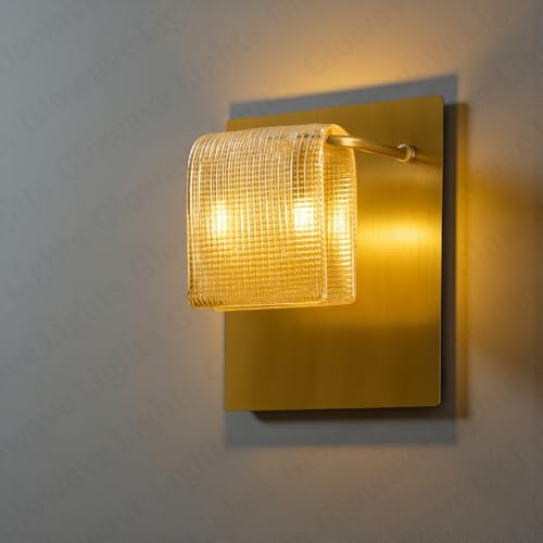 Image of Glowave Golden Acrylic Light Wall Lamp Lighting Sconce for Living Room Bedroom Bedside - Tricolour (White, Warm White, Natural White) (B9867 /1 A)