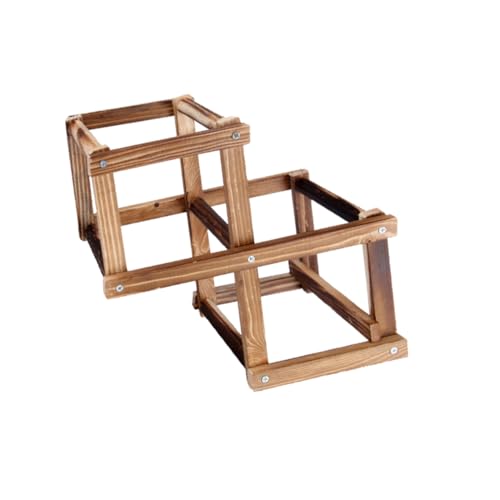 Soporte para botellas de vino apilable de madera miniatura 1