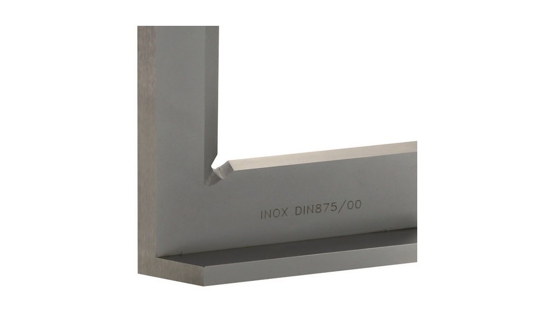 Precyzyjny kątownik włosów z ogranicznikiem 150 x 100 mm DIN 875/00 Inox