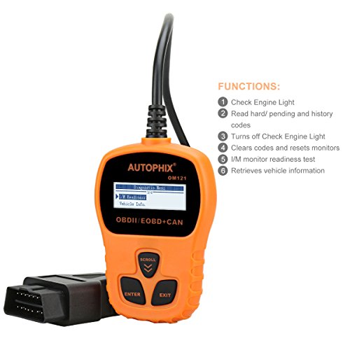 Code Reader Autophix Om121 Obd2 Scanner Universal Automotive Engine Diagnostic Scan Tool For Checking Mil Vin Clear Error Code - Orange #TOP4