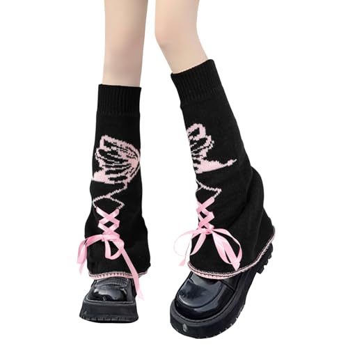 Image of XEPST Leg Warmers Kawaii Socks Flared Leg Warmers for Girls Butterfly Harajuku Japanese Boot Socks