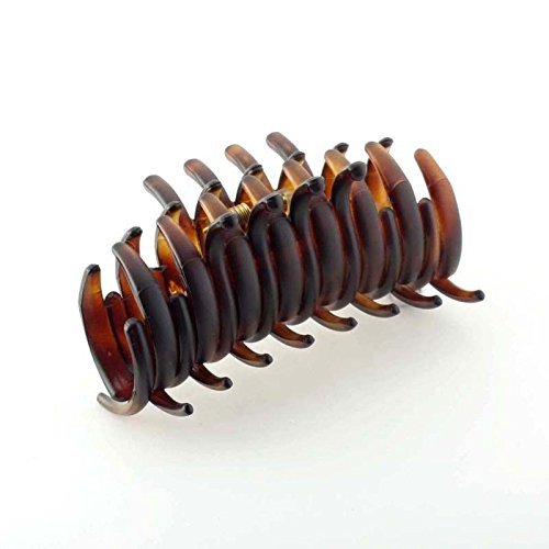 Parcelona French Centipede Tortoise Shell Celluloid Medium 3.5 inch Hair Claw