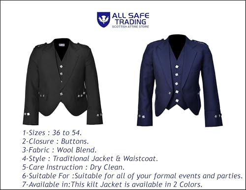 Scottish Argyle Kilt Jacket With Waistcoat/Vest3