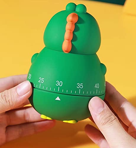 Cute Dinosaur 100% Mechanical Egg Kitchen Timer For Kids Cooking/Reading/Classroom/Do Sports(Dinosaur, Green) #TOP4