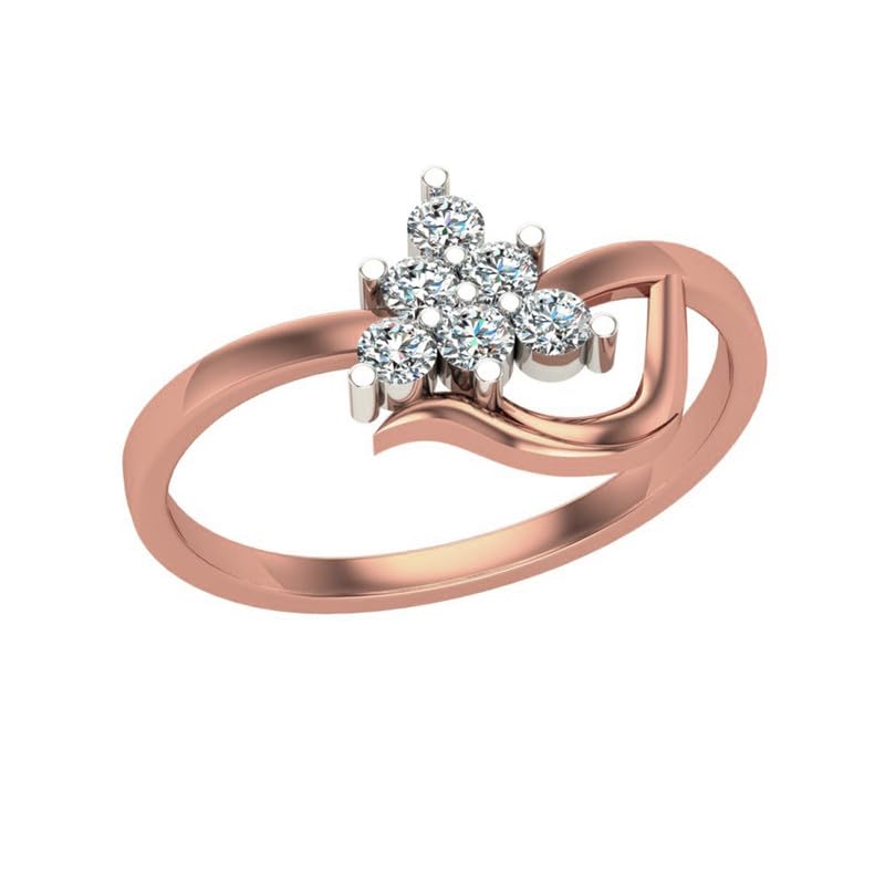 Image of DISHIS 18k(750) /14K(585) Rose Gold Diamond Ring for Women