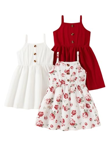 VARMILO Girls Dresses Toddler Girls Dress 3-Pack Summer Casual Party