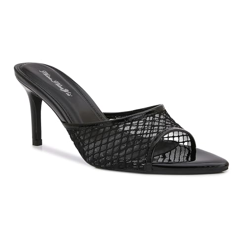 Image of Women Clear Pointed Toe Sandals Stiletto Heels Transparent Strap High Heels Slip on Mules for Women