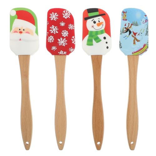 Ciieeo 4pcs spatule silicone Noël: grattoir plat crème