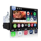 A6PF 8コア 10.1インチ 1DIN ＆ 2DIN対応 Androidカーオーディオ、2+32G ワイヤレスCarPlay/Android Auto対応 カーラジオ フローティングQLEDタッチスクリーン搭載、ChatGPT機能、GPSトラッカー、HD LRV、WiFi/BT/USB、デュアルBluetooth