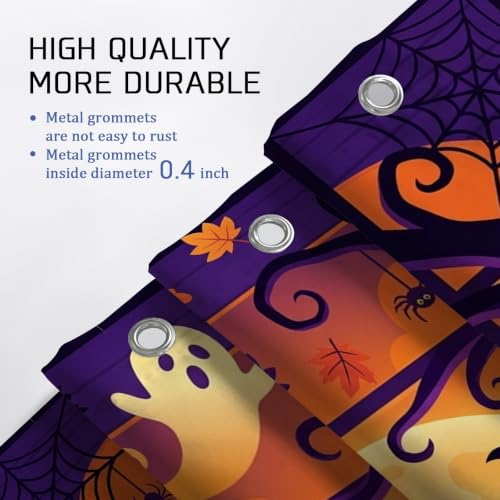 Rideau de douche Halloween violet lavable qui ne moisit pas
