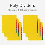 Oxford Diviseurs de bouteilles en plastique 3 Binder de sonnerie, 8 Tab, onglets multicolores, 3 Trou piqué, taille de la lettre, 6 Séries (89601)
