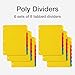 Oxford Plastic Binder Dividers for 3 Ring Binder, Durable Plastic Binder Divider, 8 Tab, Multicolor Tabs, 3 Hole Punched, Letter Size, 6 Sets (89601)