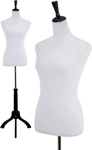 Maniquí, Cuerpo Femenino Maniquí Torso 60-67 Pulgadas Altura Ajustable, Mujer Cuerpo Torso Ropa Maniquí con Trípode Soporte para Costura Vestido