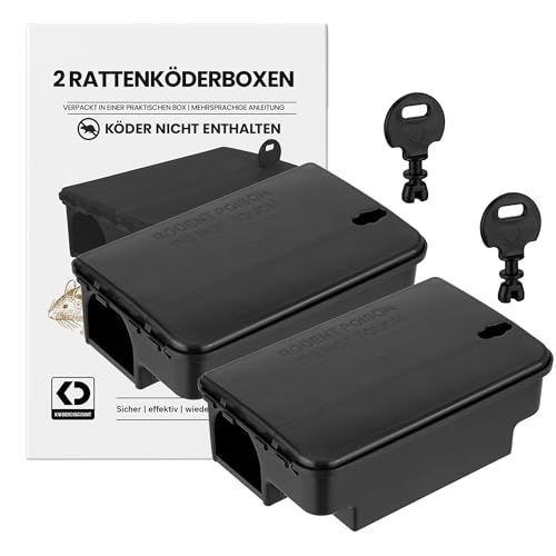 Köder-Discount Rattenfalle für Giftköder (Köder Nicht enthalten) – 2 Robuste, Abschließbare Rattenköderboxen mit Doppelteingang – Wetterfeste, Manipulationssichere Köderbox Ratten (22 x 14 x 8 cm) Köder-Discount Rattenfalle für Giftköder (Köder Nicht enthalten) – 2 Robuste, Abschließbare Rattenköderboxen mit Doppelteingang – Wetterfeste, Manipulationssichere Köderbox Ratten (22 x 14 x 8 cm)