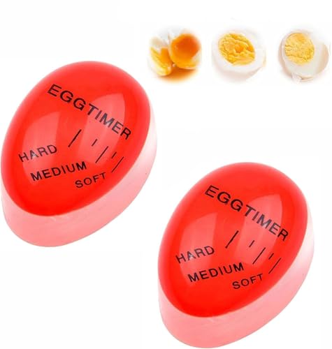 Temporizador de Huevos, Temporizador de Resina, cocedor de Huevos, Escolar, para casa, Restaurante, 2 Piezas, Comprobar el Grado de cocción, Reutilizable