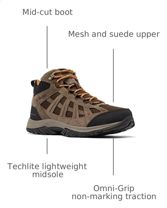Image of Columbia Men's Redmond III Mid Waterproof Hiking Shoe, Cordovan /Elk, 10.5