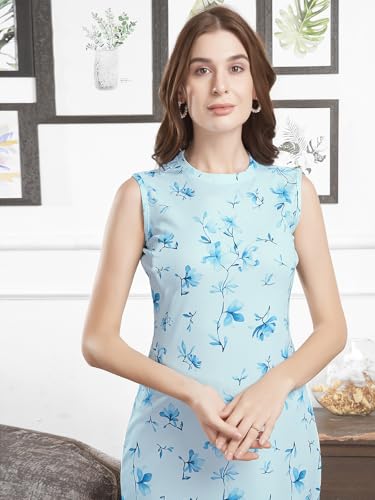 Image of Selvia Women's Lycra Bodycon Midi Dress (743DTK11810N-L Sky Blue
