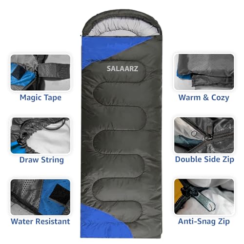 SALAARZ Sleeping Bag for Adults 3-4 Season Waterproof Lightweight Sleeping Bag for Men, Women, Camping, Outdoors with Bag - Image 3